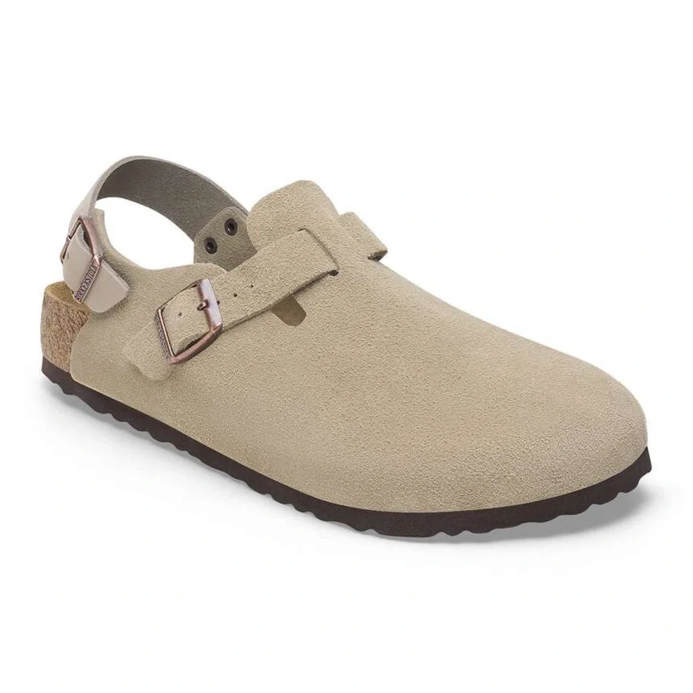 Birkenstock Tokio Men's Clogs Suede Leather Slide Sandal Taupe Size 45/12 - 12.5 - Picture 15 of 16
